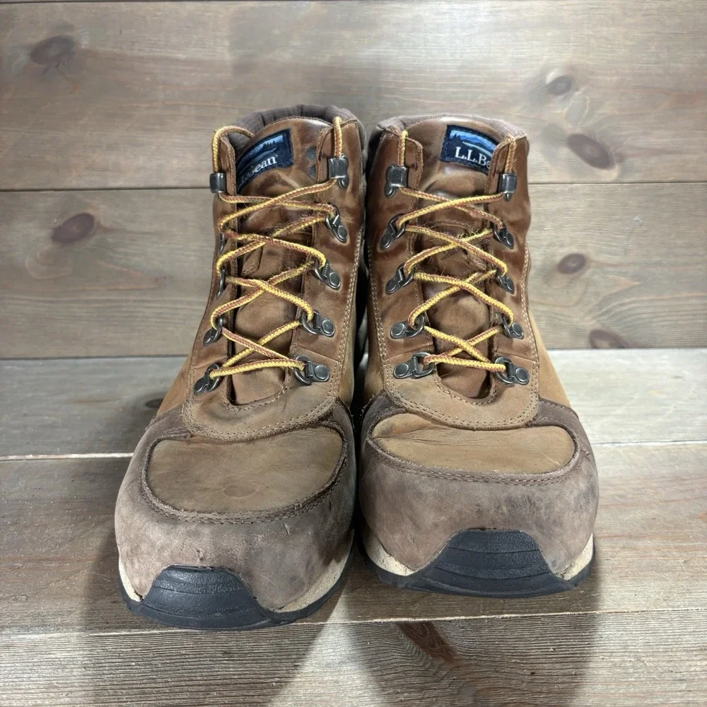 ll bean katahdin mens size 13 shoes brown leather waterproof hiking boots